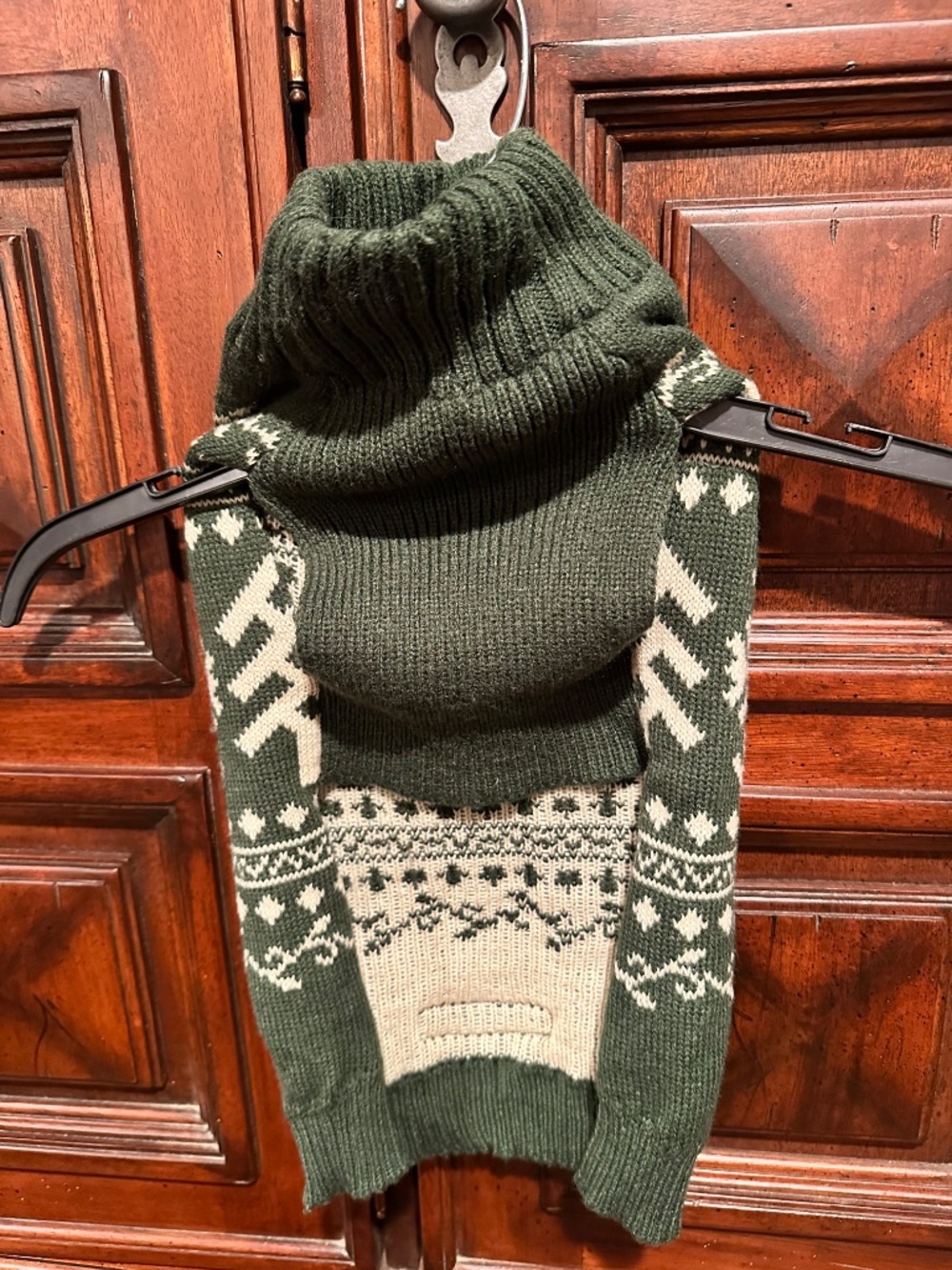 EDDIE BAUER Size M Medium Dog Sweater Green Christmas Winter Pine Trees Festive - Picture 6 of 9